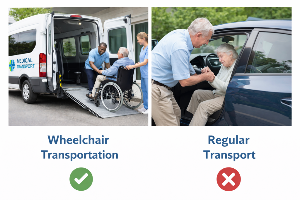 Wheelchair Transportation vs Regular Transport: What’s the Difference?